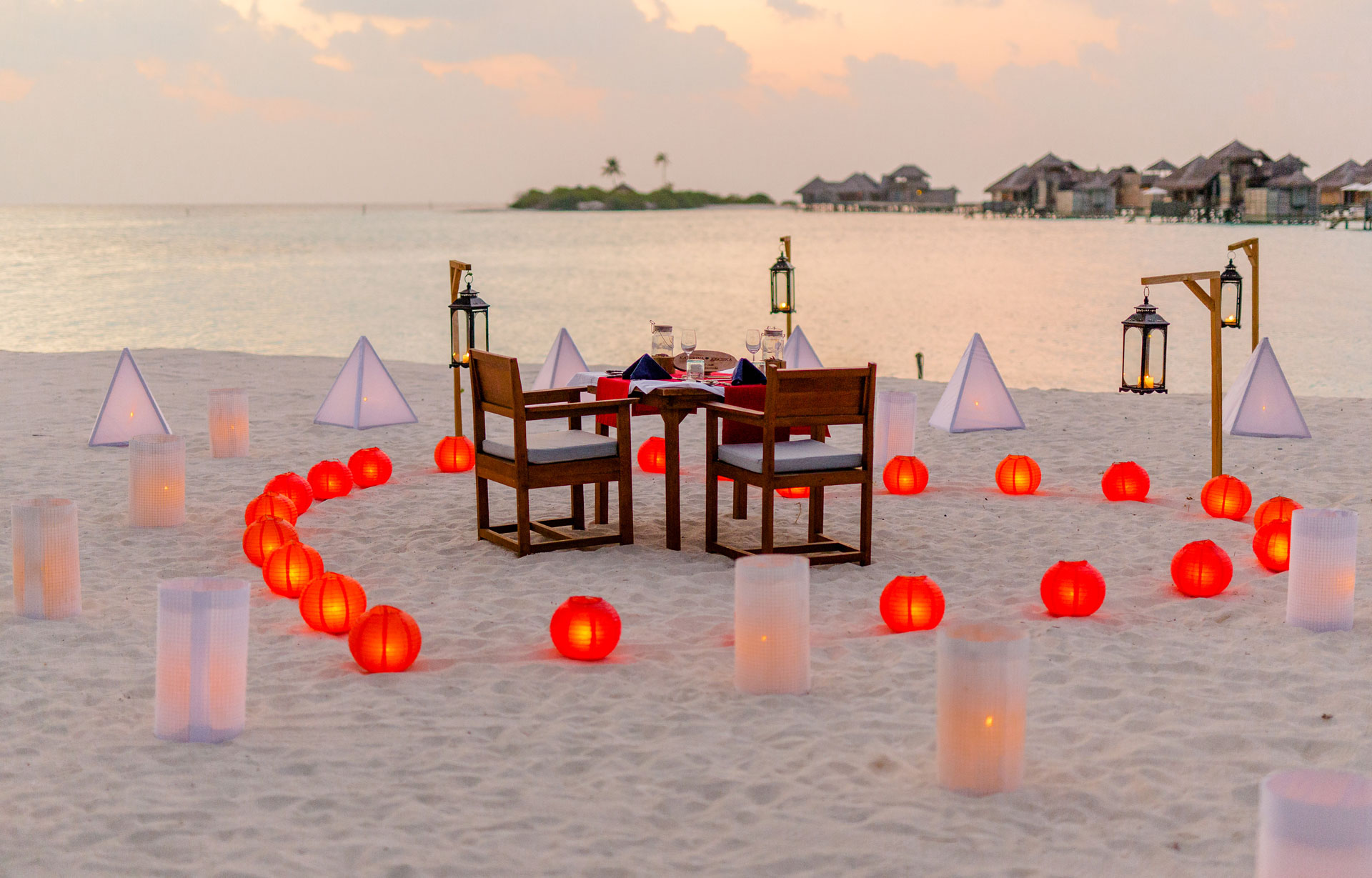 Privates Abendessen zu zweit am Strand